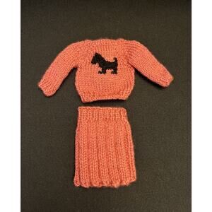 PINK Knit Boston Terrier Sweater & Pencil Skirt Outfit 11-14” Doll Toni Hoyer MA